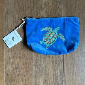 Elizabeth Scarlett Blue Turtle Embroidered Mini Bag